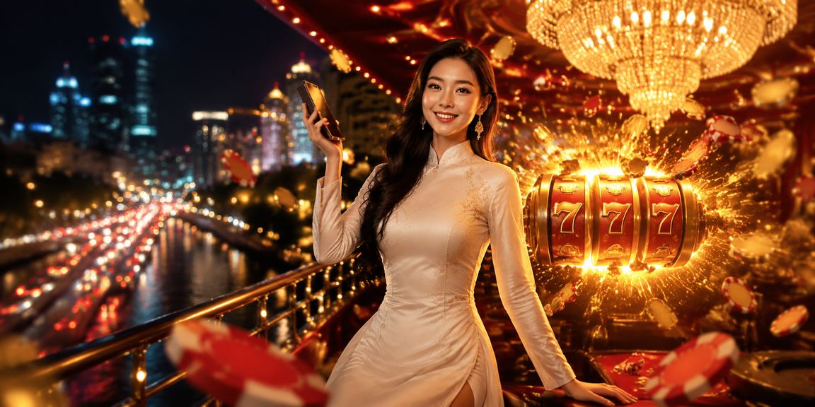 Người phụ nữ TP.HCM mặc áo dài chơi slot game trên điện thoại trong buổi tối