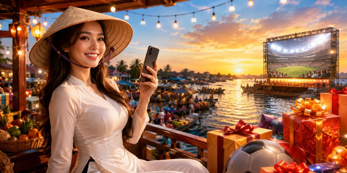 Người dùng đồng bằng sông Cửu Long đăng ký tài khoản và nhận thưởng với hình ảnh nón lá Việt Nam
