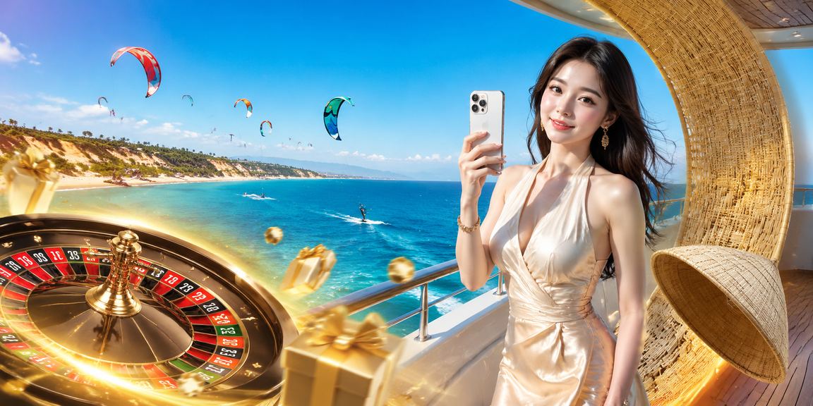 Bàn roulette tại khu du lịch Mũi Né với biểu tượng nón lá Việt Nam trong khung cảnh nghỉ dưỡng